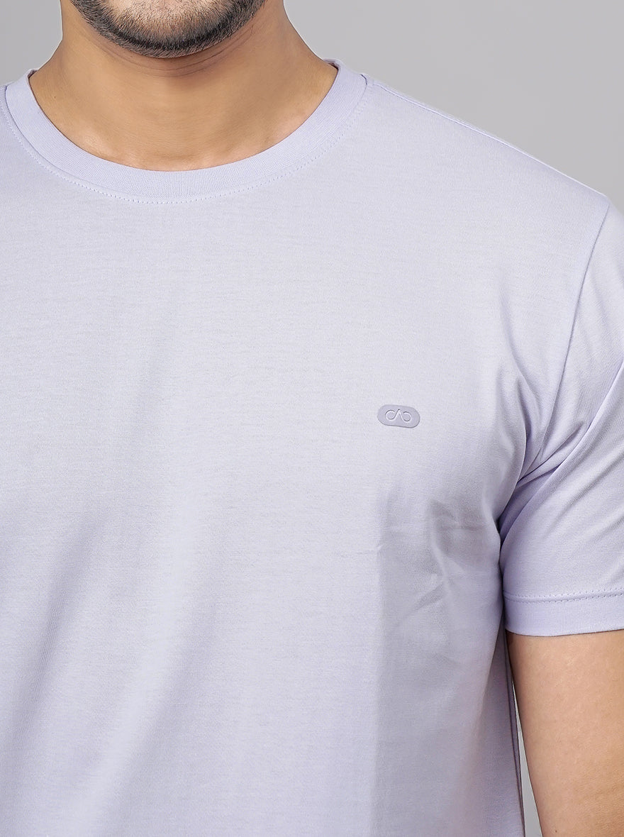 Purple Solid Slim Fit T-Shirt | pehervi