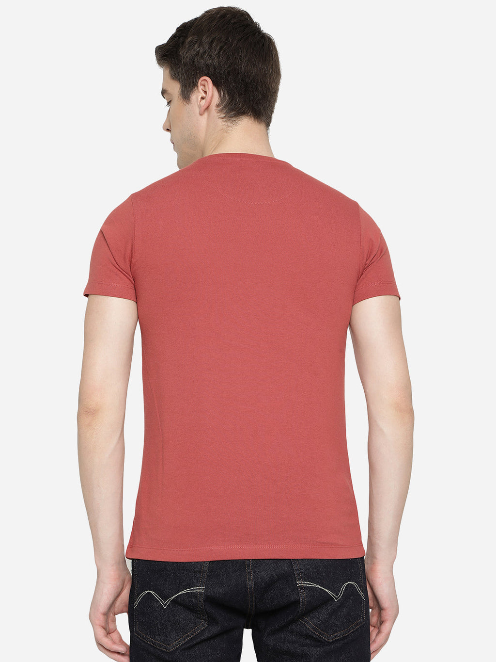 Red Solid Slim Fit T-Shirt | pehervi
