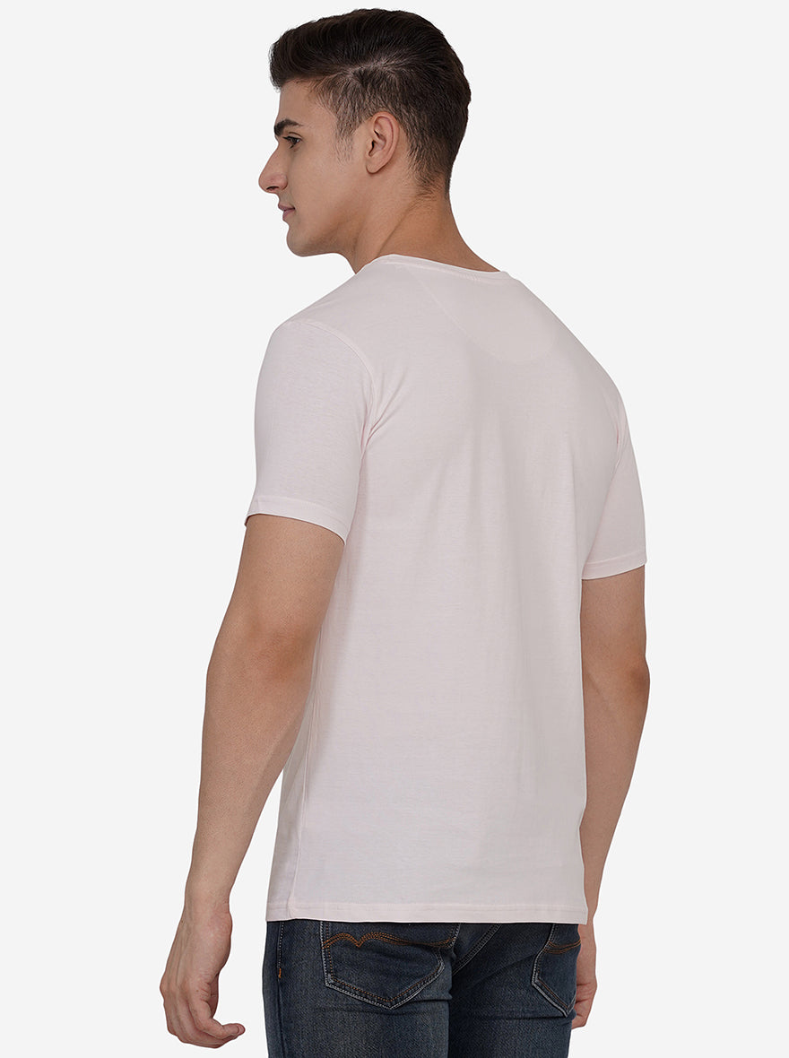 Delicacy Pink Solid Slim Fit T-Shirt | pehervi