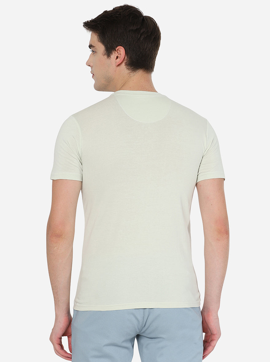 White Printed Slim Fit T-Shirt | pehervi