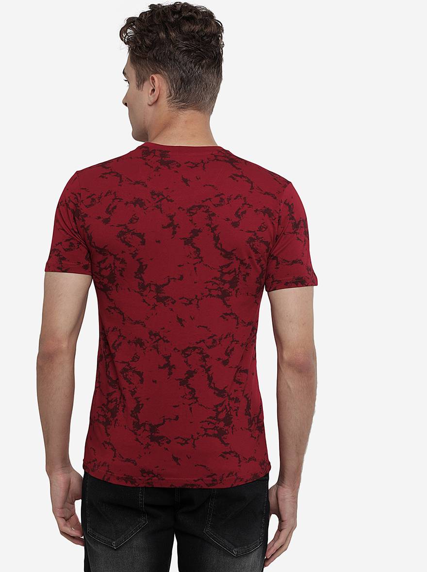 Rio Red Printed Slim Fit T-Shirt | pehervi