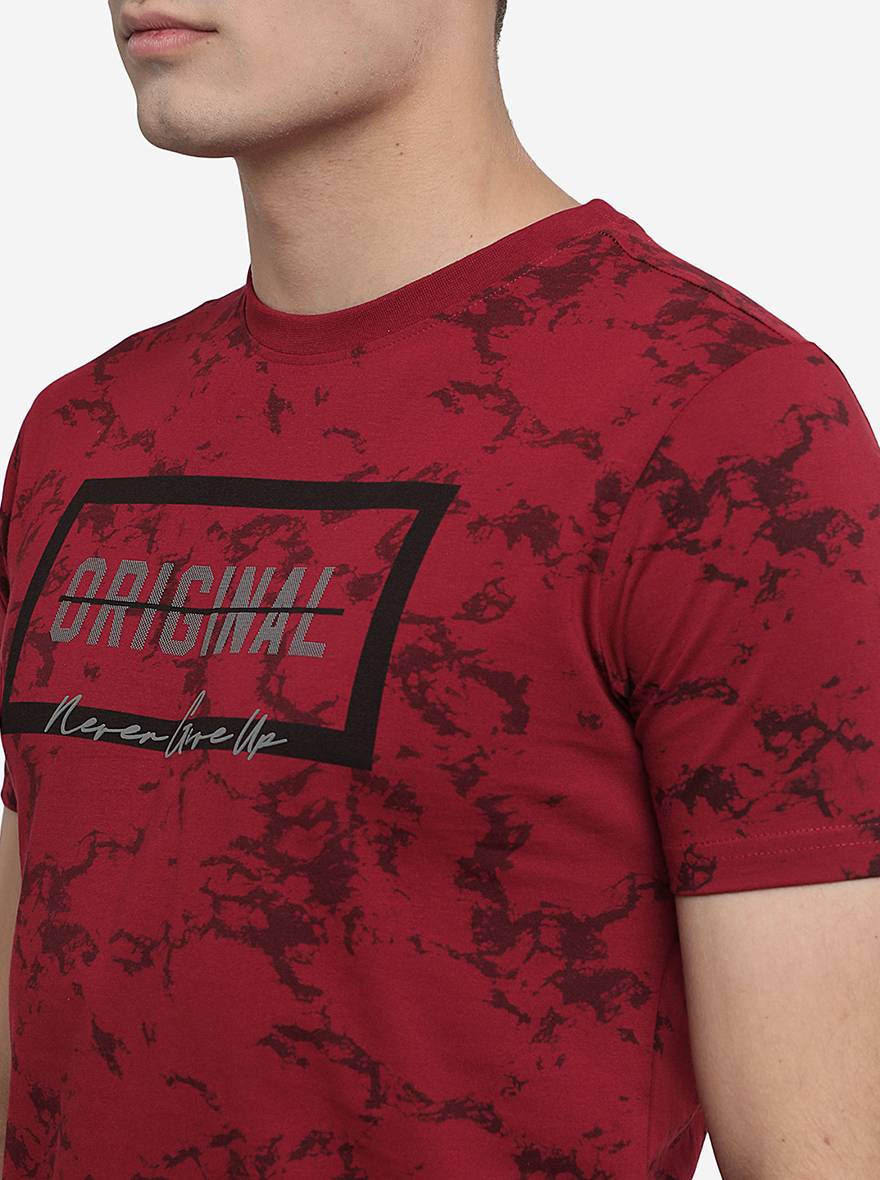 Rio Red Printed Slim Fit T-Shirt | pehervi