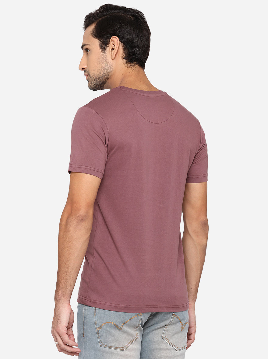 Island Pink Printed Slim Fit T-Shirt | pehervi