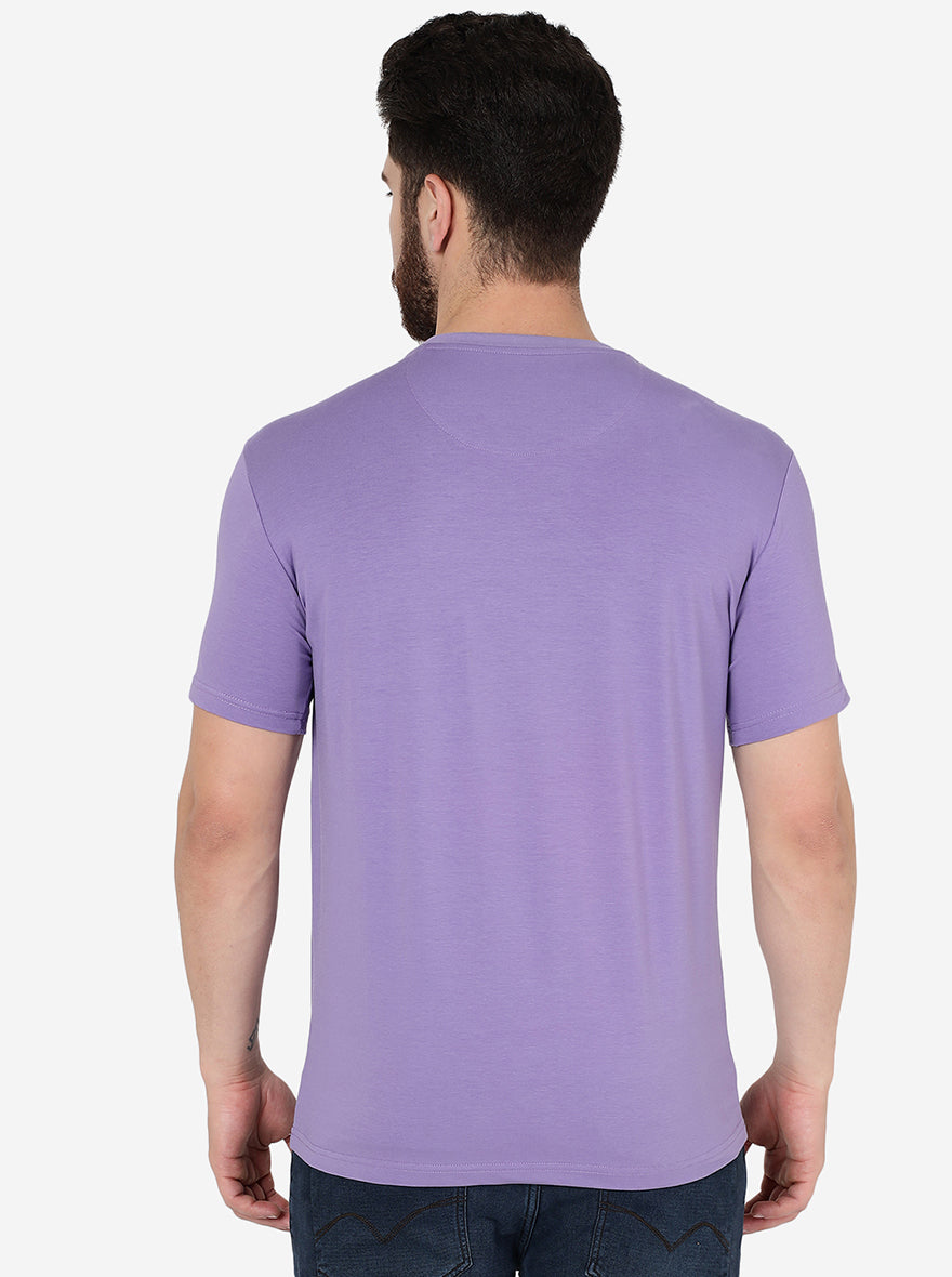Violet Printed Slim Fit T-Shirt | pehervi
