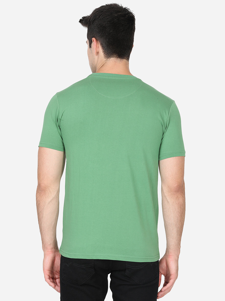 Mint Green Solid Slim Fit T-Shirt | pehervi