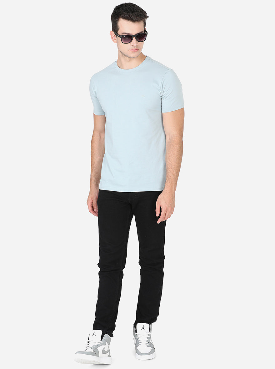 Could Blue Solid Slim Fit T-Shirt | pehervi