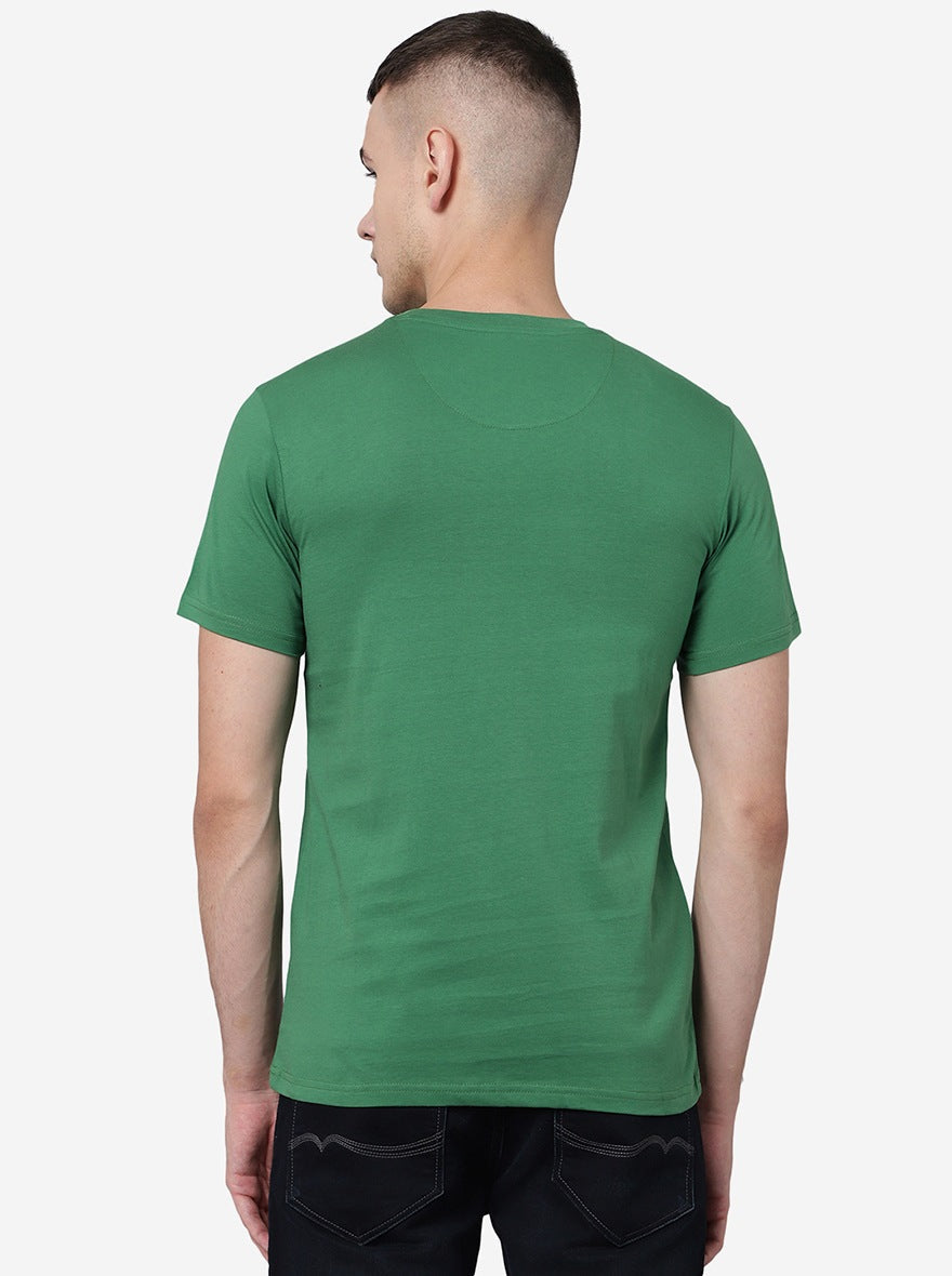 Mint Green Solid Slim Fit T-Shirt | pehervi