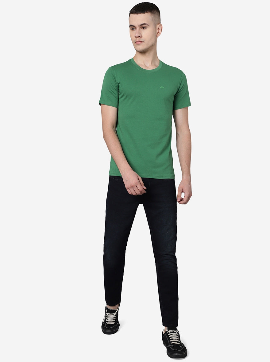 Mint Green Solid Slim Fit T-Shirt | pehervi