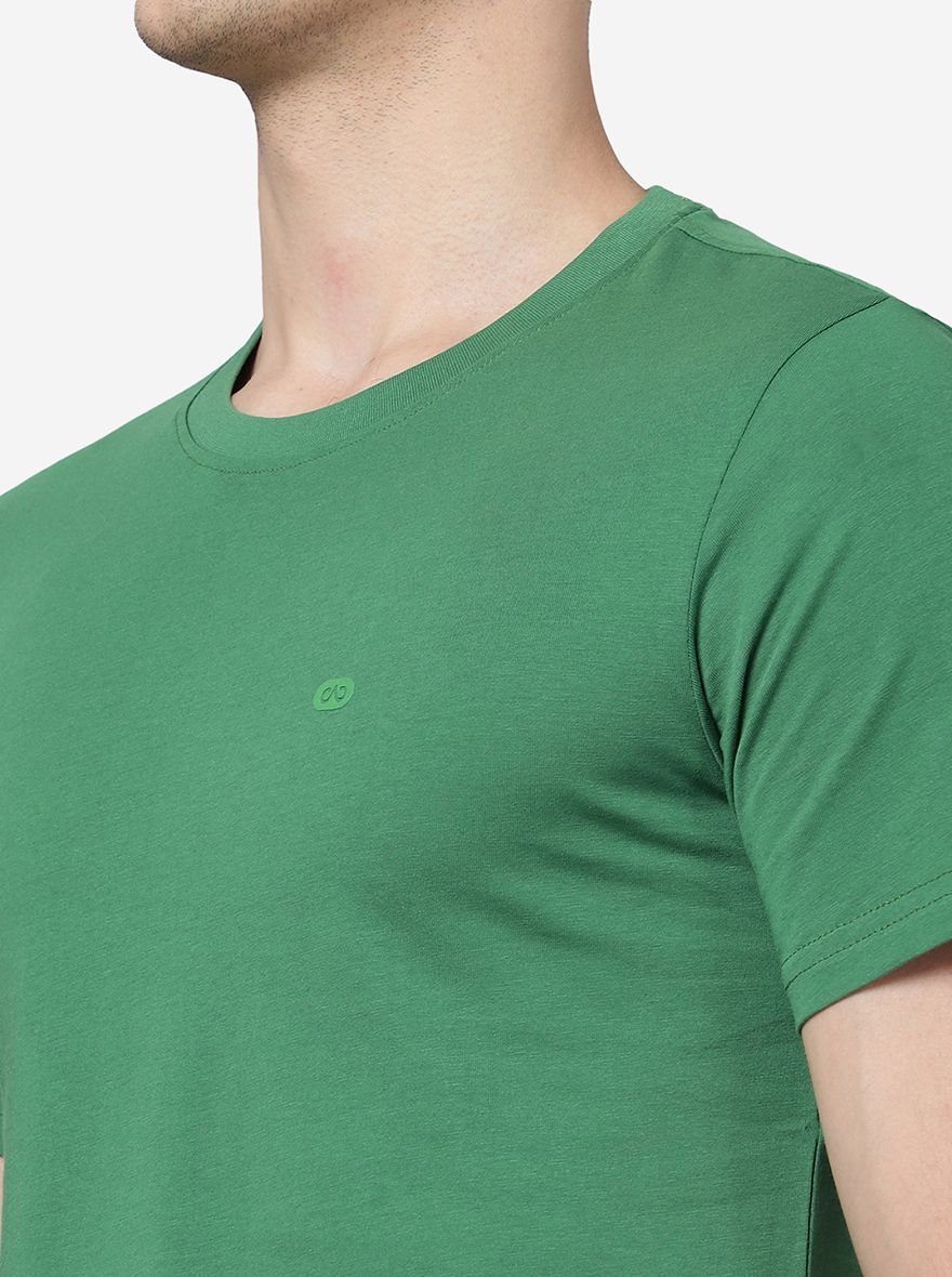 Mint Green Solid Slim Fit T-Shirt | pehervi